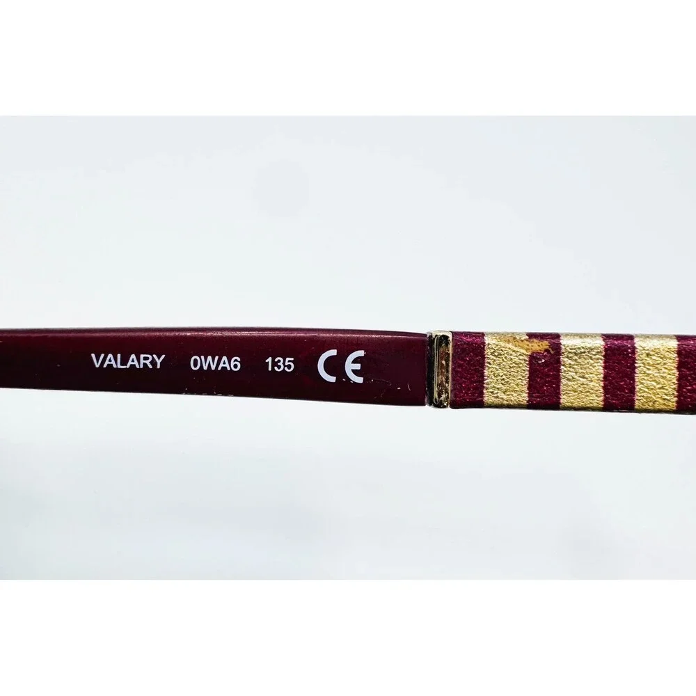 Kate Spade Eyeglasses Womens Burgundy Gold Striped Valary 0WA6 51-16-135